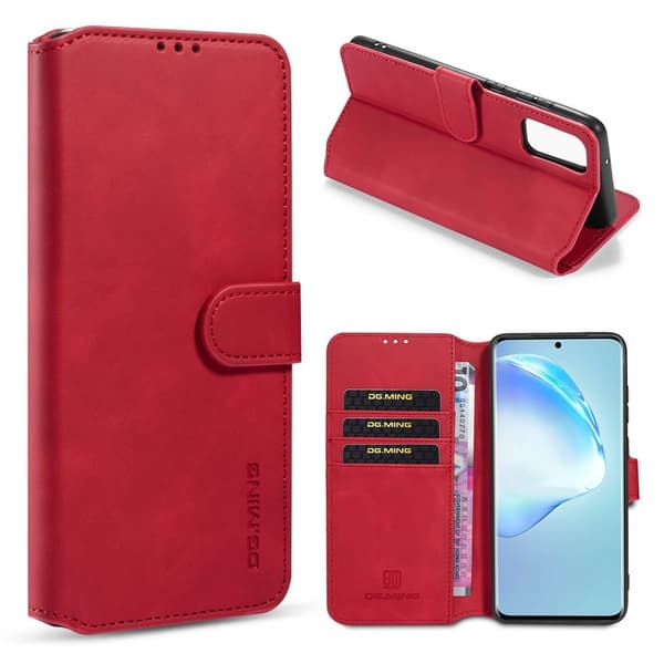 DG.MING Samsung Galaxy S20 Plus Retro kotelot - Punainen Red