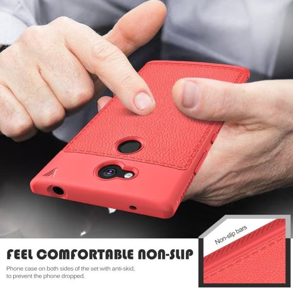 IVSO Sony Xperia L2 Deksel laget av kunstlær og silikon - Rød Red
