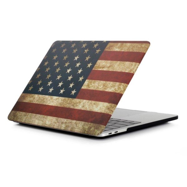 MacBook Pro 13 Touchbar beskyttelsesetui i plastik med printet møster - USA flag Multicolor