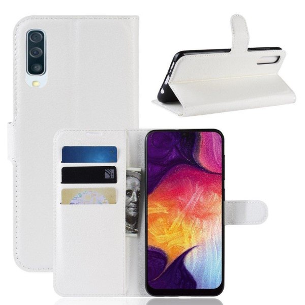 Sasmung Galaxy A50 litchi læderetui - Hvid White