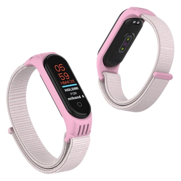 Xiaomi Mi Band 4 / 3 kestävä nailon kellonauha - Pinkki Pink