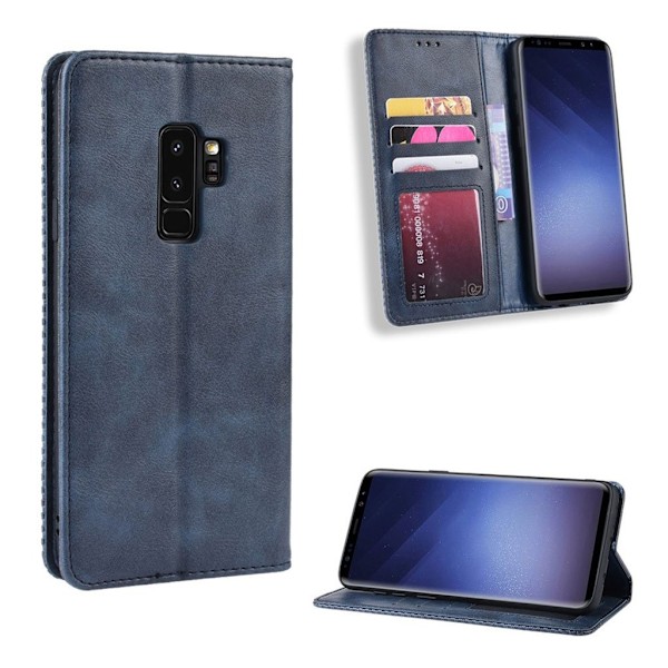 Bofink Vintage läder Samsung Galaxy S9 Plus fodral - Blå Blå