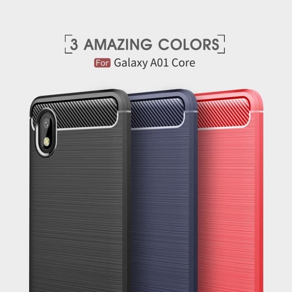 Carbon Flex Etui Samsung Galaxy A01 Core - Rød Red