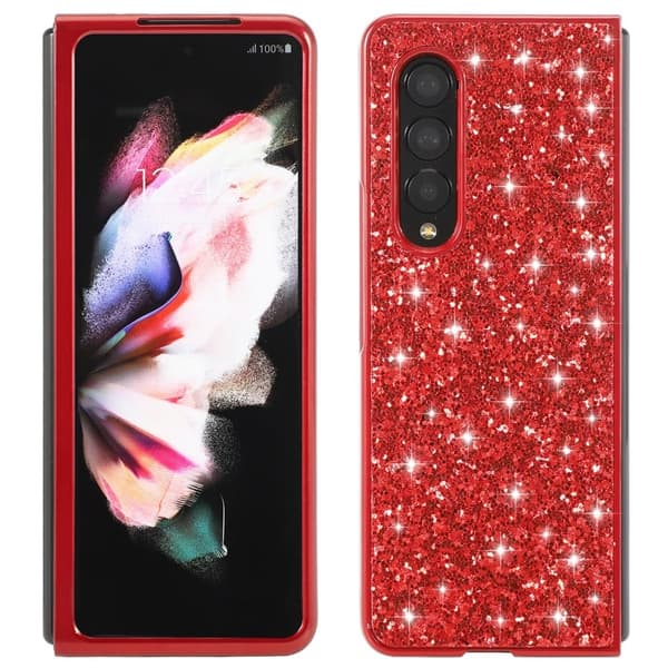 Glitter Samsung Galaxy Z Fold3 5G Suojakotelo - Punainen Red