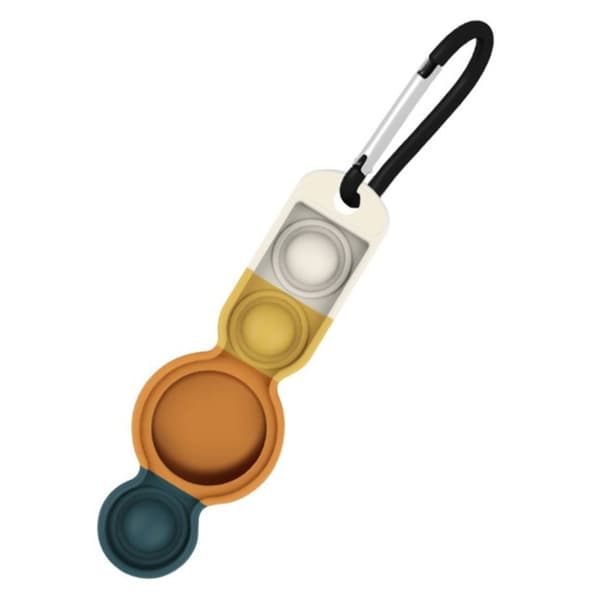 AirTags push fidget bubble toy design silikoneetui - Grøn / Orange Orange