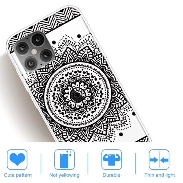 Deco iPhone 12 Mini case - Flower Pattern Black