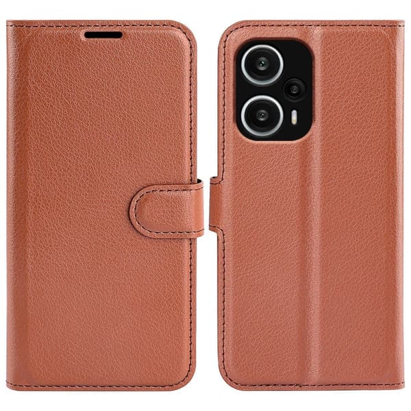 Klassisk Xiaomi Poco F5 / Redmi Note 12 Turbo Flip Etui - Brun Brown