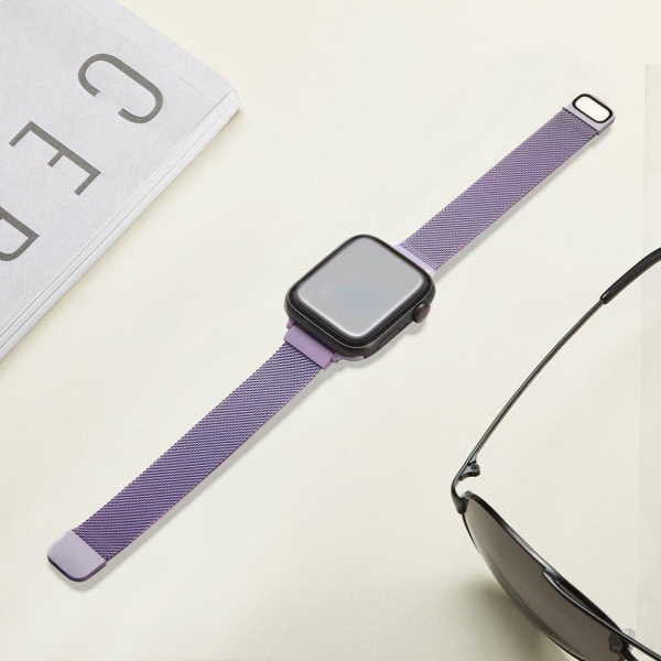 Apple Watch 42mm - 44mm rustfrit stål med urrem med magnetisk lås - Lyselilla Purple