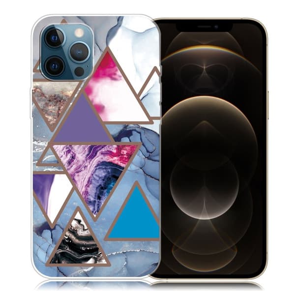 Marmormotiv iPhone 12 Pro Max skal - Triangelmönster I Marmor multifärg