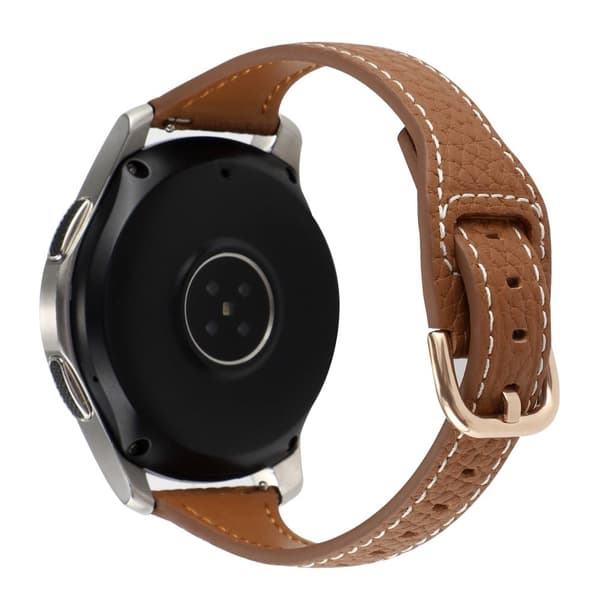 22 mm Universal litchi klockarmband i äkta läder - Brun Brun