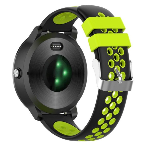 20mm Garmin Vivoactive 3 dual-color silicone watch band - Black Black
