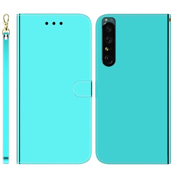 Mirror Sony Xperia 1 IV flip-etui - Cyan Green