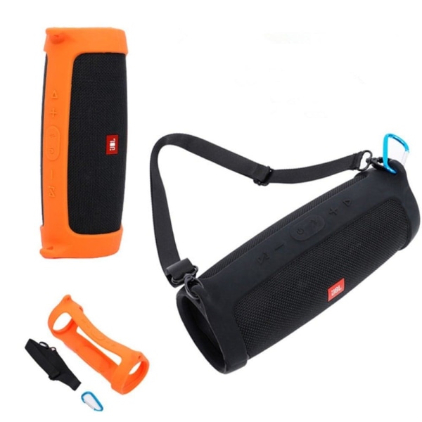 JBL Charge 4 silikonfodral + axelrem - Orange Orange