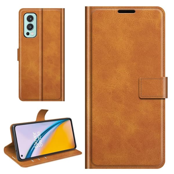 OnePlus Nord 2 5G læderetui med pung - Brun Brown