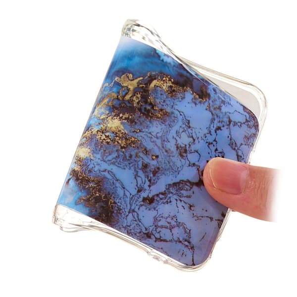 Marble Samsung Galaxy A03s Etui - Seawater Blue Multicolor