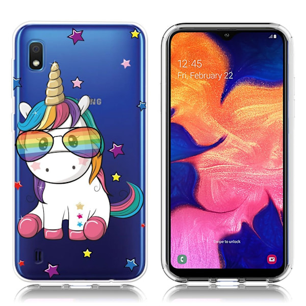 Deco Samsung Galaxy A10 skal - Enhörning Med Glasögon multifärg