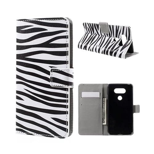 Hagerup LG G5 Kortholderetui av lær - Zebrastriper Multicolor