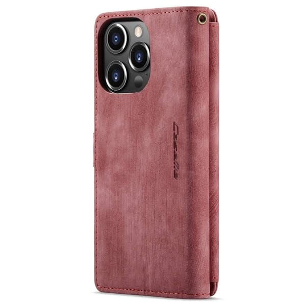 Rymligt iPhone 14 Pro Max fodral med plånbok - Röd Röd
