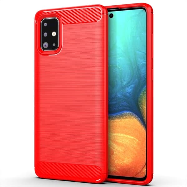 Carbon Flex Samsung Galaxy A71 skal - Röd Röd