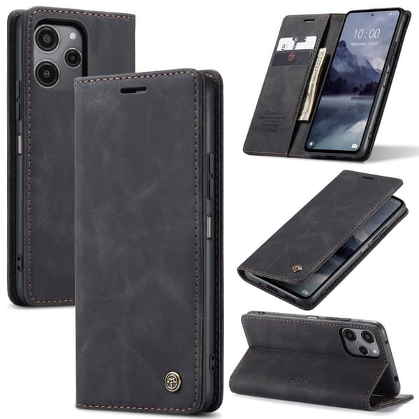 CaseMe Xiaomi Redmi Note 12R / Xiaomi Poco M6 Pro smooth etui - Sort Black