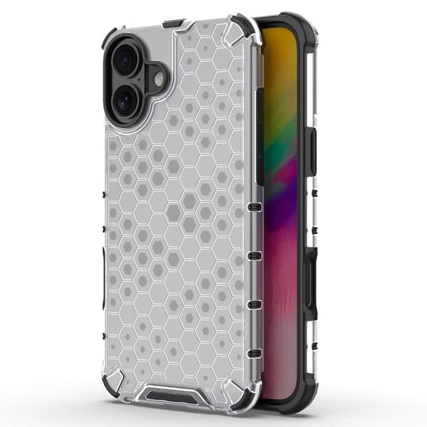 Bofink Honeycomb iPhone 16 kotelot - Harmaa Silver grey