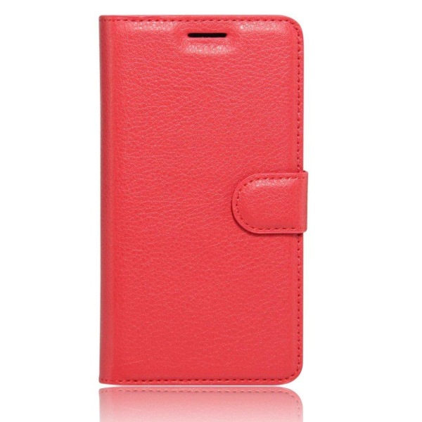 HTC A9s stilfuldt læder-etui m. kortholder - Rød Red
