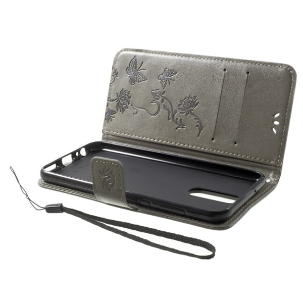 Butterfly läder Huawei Mate 10 Lite fodral - Silver/Grå Silvergrå