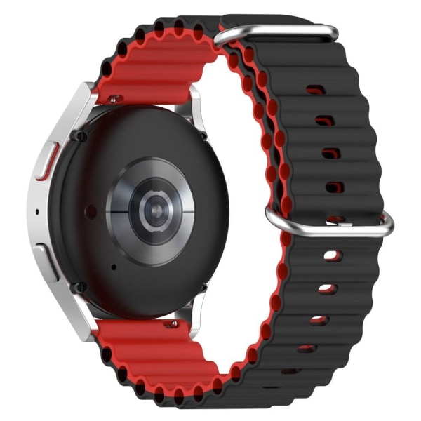20mm Universal kaksivärinen silikoni ranneke - Musta / Punainen Red