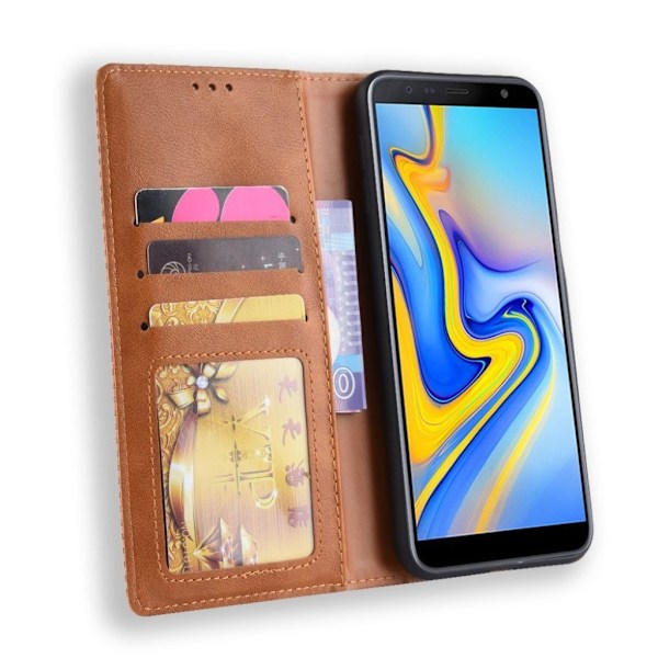 Bofink Vintage läder Samsung Galaxy J6 Plus (2018) fodral - Brun Brun