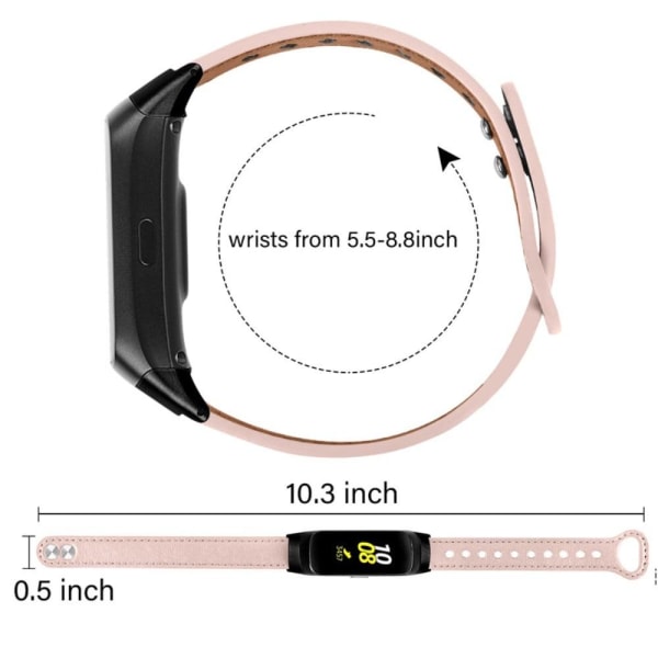 Samsung Galaxy Fit klockarmband i konstläder - Ljusrosa Rosa