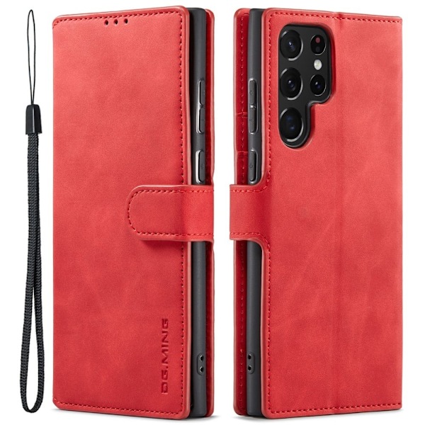 DG.Ming Samsung Galaxy S22 Ultra Retro Suojakotelo - Punainen Red