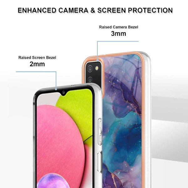 Marble Samsung Galaxy A03s Etui - Lilla Purple