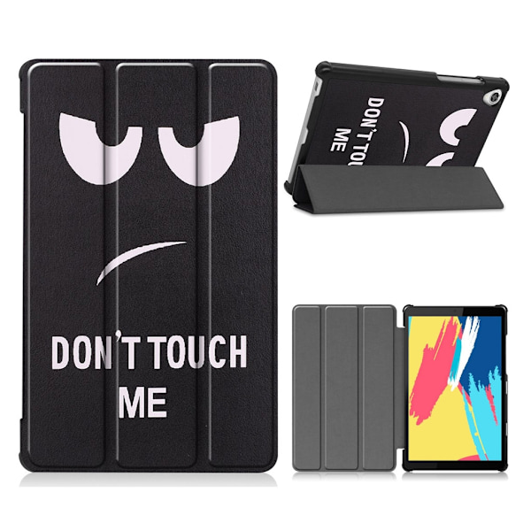 Lenovo Tab M8 Cool Mønster Lær Flippetui - Don't Touch Black
