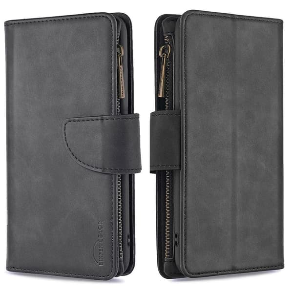 Premium Lommebok iPhone 12 Mini Flippetui - Svart Black