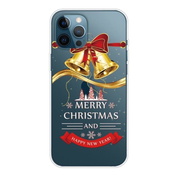 iPhone 14 Pro Max julemønstertryk mobil cover ridsefast, slankt Gold