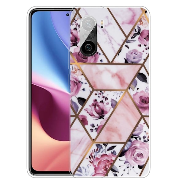 Marble design cover - Elegant Flise Med Roser Multicolor