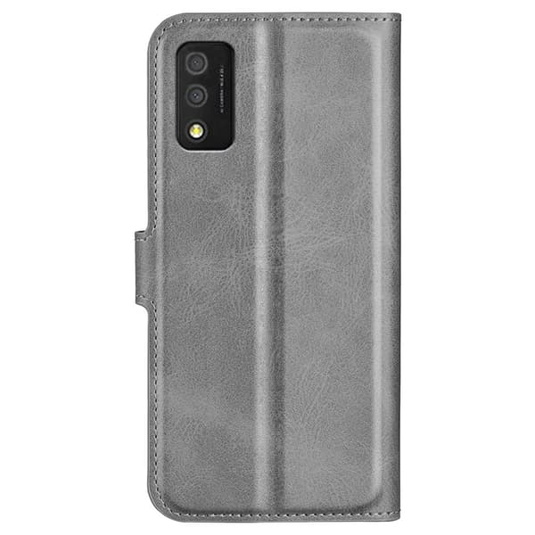 TCL 30 T læderetui med pung - Sølv/Grå Silver grey