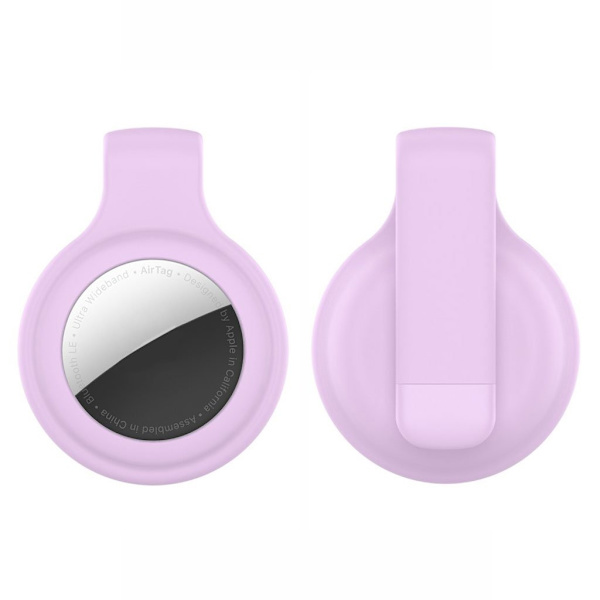AirTags klipsdesignet silikonovertrekk - Lyselilla Purple