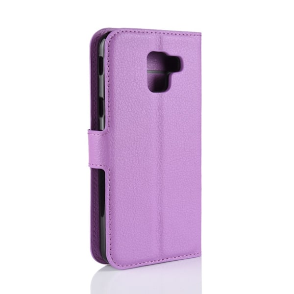 Samsung Galaxy J6 (2018) mobilfodral PU läder TPU plånbok stående läge - Lila Lila
