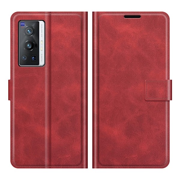 Læderetui med Pung til Vivo X70 Pro - Rød Red