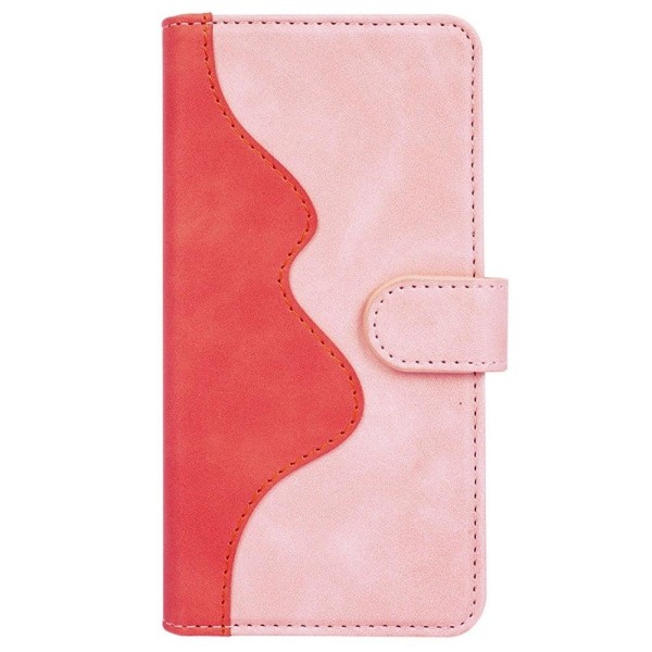 Two-color Leather Läppäkotelo For OnePlus 10 Pro - Pinkki Pink
