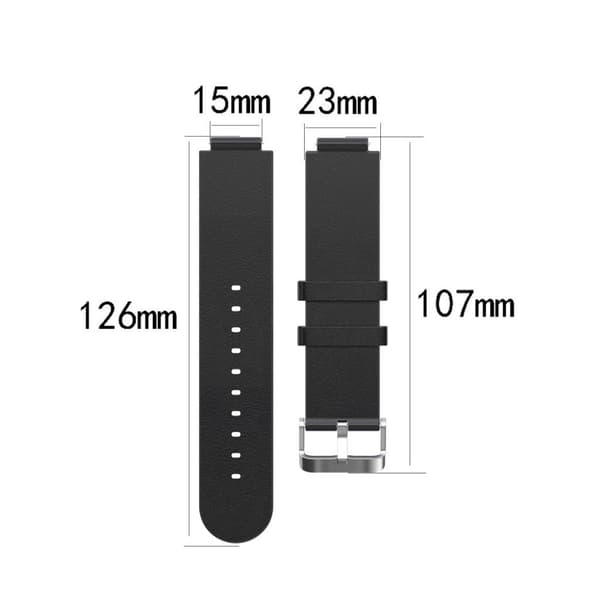 Amazfit Smartwatch 2 aito nahkainen ranneke - Musta Black