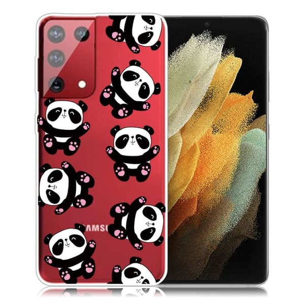 Deco Samsung Galaxy S21 Ultra 5G skal - Glad Panda Svart