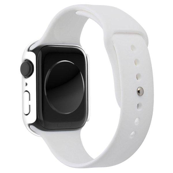 Apple Watch (41 mm) gummibelagt hårdt cover med skærmbeskytter i hærdet glas - Hvid White