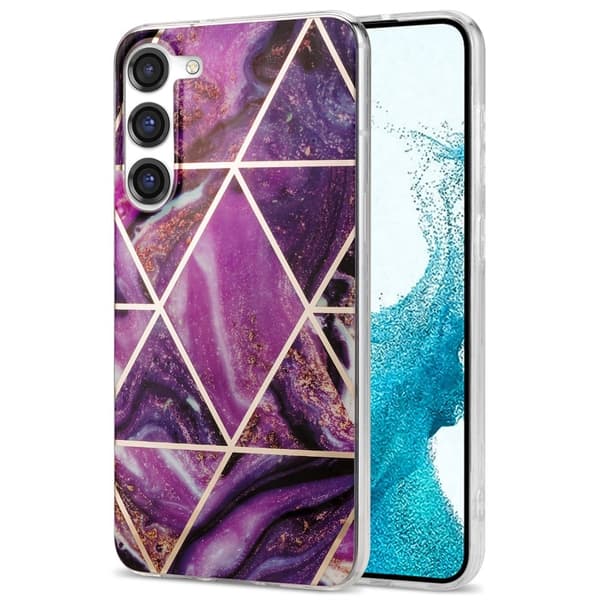 Marble Samsung Galaxy S23 Plus Fodral - Lila Lila