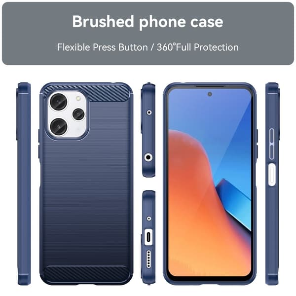 Carbon Flex Xiaomi Redmi 12 / Xiaomi Poco M6 Pro skal - Blå Blå