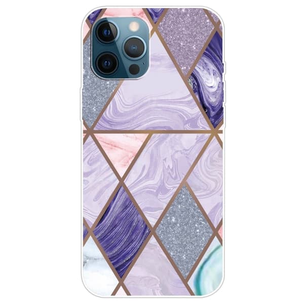 Marmormotiv iPhone 14 Pro Max skal - Trianglar Och Diamantmarmor multifärg