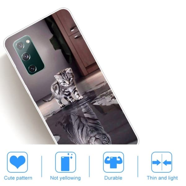 Deco Samsung Galaxy S20 FE 5G / S20 Fe Etui - Katt og Tiger Reflection Multicolor