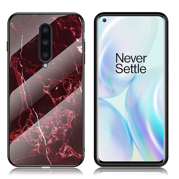 Fantasy Marmor OnePlus 8 skal - Röd Röd