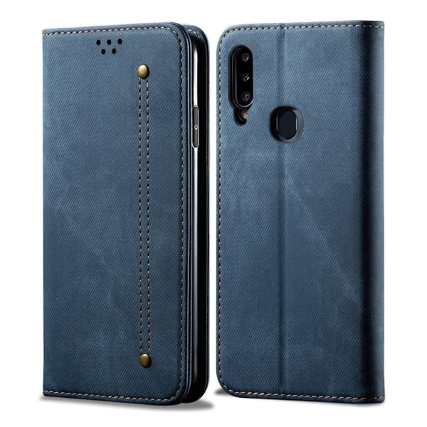 Jeans Samsung Galaxy A20s Flip Veske - Blå Blue